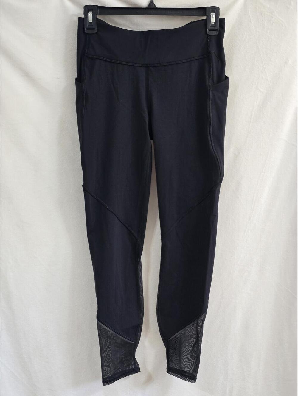Lululemon Black Mesh Panel Leggings size 6
